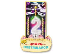 Цифра LED "2" для торта+2 свечи Цифра LED "2" для торта+2 свечи в магазине Праздничный маркет