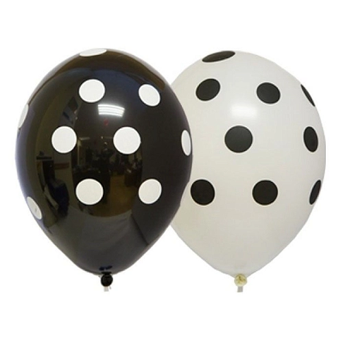 Шар с рисунком 14" Горошек черный Шар с рисунком 14" Горошек черный в магазине Праздничный маркет