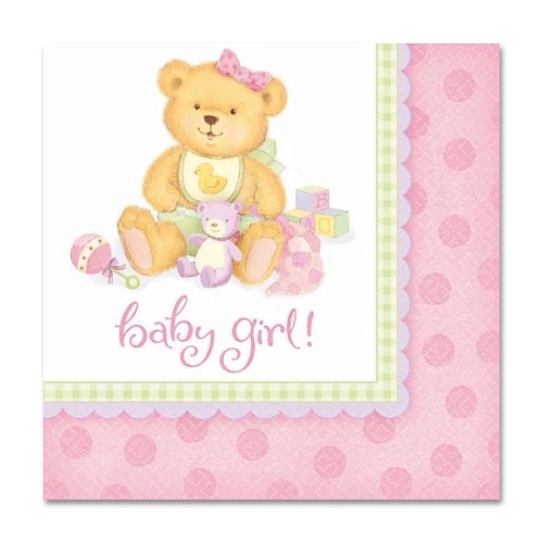 Салфетки Медвежонок Девочка 33 см. 16 шт. Салфетки Медвежонок Девочка 33 см. 16 шт. в магазине Праздничный маркет