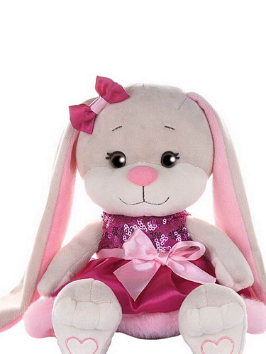 Мягкая игрушка "Зайка в розовом платьице с пайетками и мехом" в коробке, 20 см Мягкая игрушка "Зайка в розовом платьице с пайетками и мехом" в коробке, 20 см в магазине Праздничный маркет