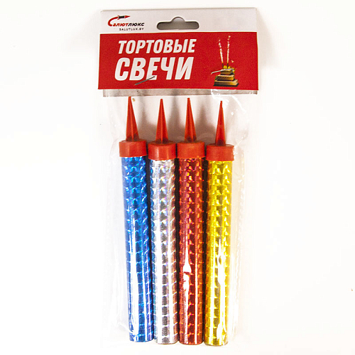 Свеча Фонтан для торта, Ассорти, 12,5 см, 4 шт. Свеча Фонтан для торта, Ассорти, 12,5 см, 4 шт. в магазине Праздничный маркет